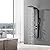 BWE Stainless Steel Shower Panel Tower System,3 In 1 Multi-Function Shower Panel,Rainfall Shower Head Massage Body Jets and Handheld Shower Spray,Wall-Mount Shower Column,Matte Black