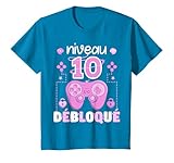 Niveau 10 Débloqué Design est pour une drôle fille soeur ou nièce qui aime les jeux vidéo et console pour célébrer son 10ème anniversaire avec humour