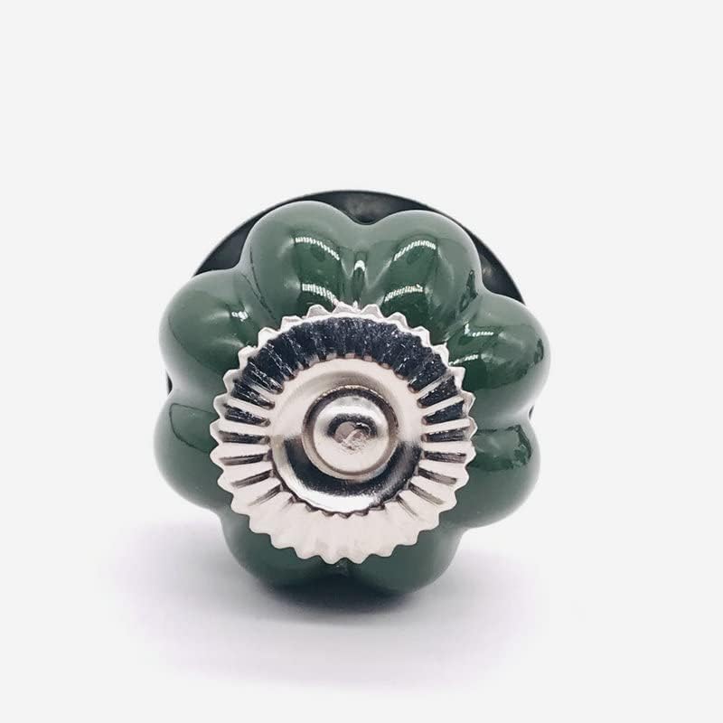 Southst 10x Furniture Handles Vintage Pumpkin 34mm Handles Drawer Cabinet Handles Pull Knob Home Office Hardware Accessories - (Color: Dark Green)