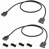 Dushochn 2PCS ARGB Extension Cable, 19.6in 50cm 1-to-1 Female to Female ARGB Cable, 5V 3 Pin Addressable RGB Extension Cable for Extend PC Computer ARGB Fans Or ARGB LED Series