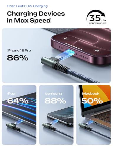 AINOPE USB C to USB C Cable (60W 2Pack 6.6ft) C to C Cable Fast Charging - image 7