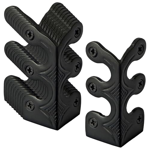 10-Piece Metal Corner Protectors, Black Antique Furniture Guards for Baseboards, Tables, and Shelves