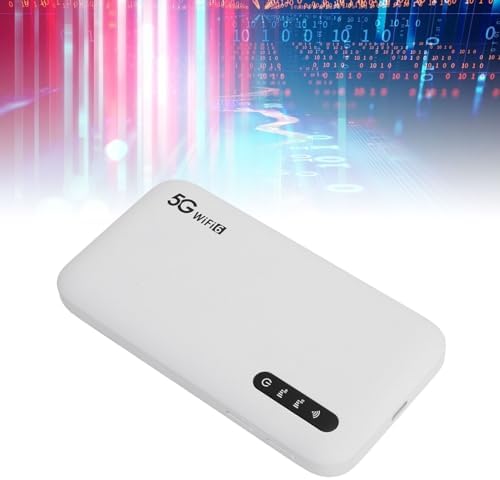 5G Mobile Hotspot, 6100mAh Pocket Portable Router Support 16 Devices, Portable Hotspot Router with SIM Card Slot for Phone Tablet Travel