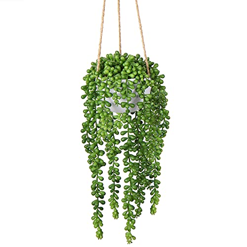 Briful 14" Hanging Artificial Plant Fake Hanging Plant in Pot