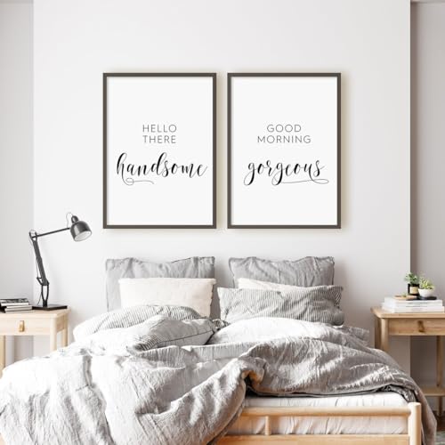 NATVVA Good Morning Gorgeous Hello There Handsome Wall Art Poster...