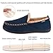 VONMAY Men's Moccasin Slippers Fuzzy House Shoes Fluffy Fur Winter Warm Memory Foam Indoor Outdoor, Navy Blue, Size 12