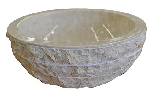 Ocean Line Vasque à Poser Marmo, Pierre, Crème, 45x45x15 cm