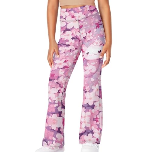 Girls Flare Legging High Waisted Dance Bell Bottoms Athletic Leggings for 5-14 Years3