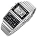 Casio Men's Silver Tone 25 Memory Calculator Databank Watch
