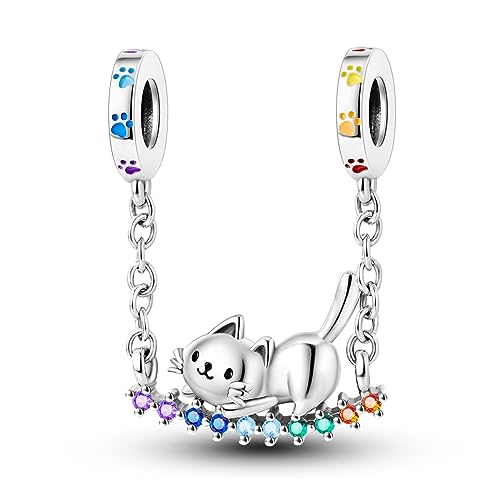 Parmuz 925 Sterling Silver Charm for Charm Bracelet Necklace Dream catcher Feathers Tassel charm lucky Chameleon cat dangle charm Beads Jewelry for Woman