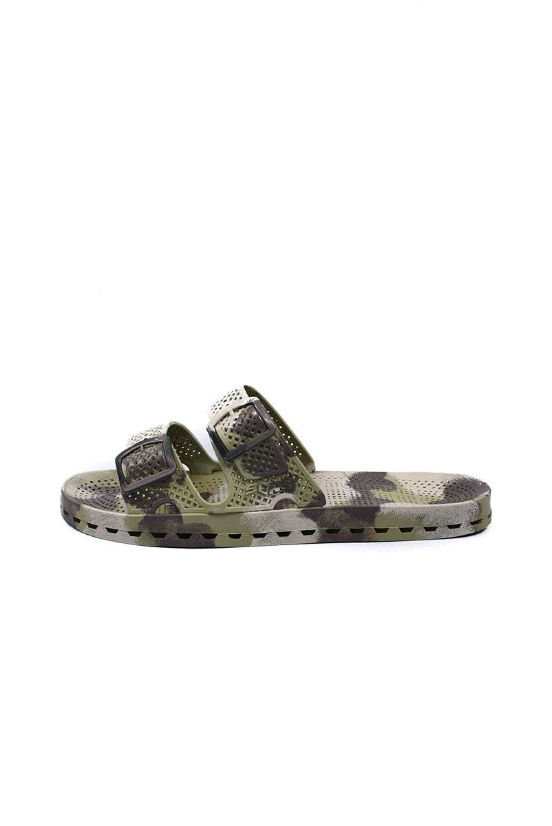 SENSI'Men Camouflage Rubber Slipper with Buckle