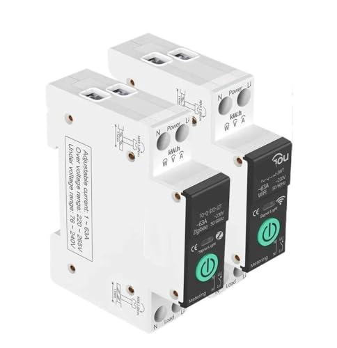 Interruptor de control remoto 1-63A y disyuntor de sobrecorriente carril DIN 3