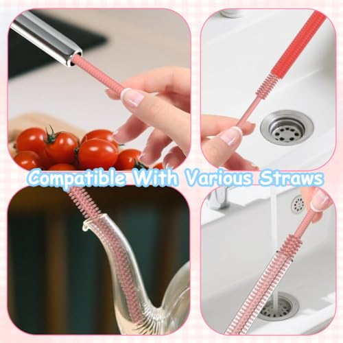 WUY Recipientes aislantes para bebidas,Juego de 2 cepillos de silicona para pajitas (6 mm + 9 mm), adecuados para botellas de agua, biberones, botellas de vidrio, termos y jarrones. - imagen 5