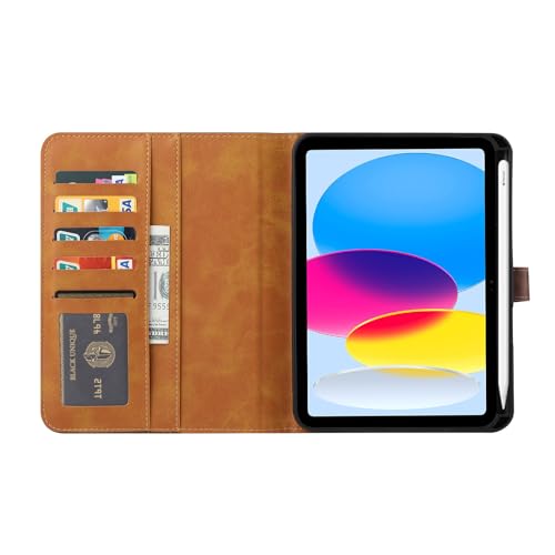 Étui pour iPad Pro 11 2024 en cuir café style portefeuille chic - 2