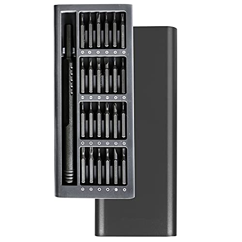 Jeu de Tournevis de Précision, 24 Embouts Magnétiques, Tournevis de Poche, étui en Aluminium, Kit de Réparation pour l'électronique Cover