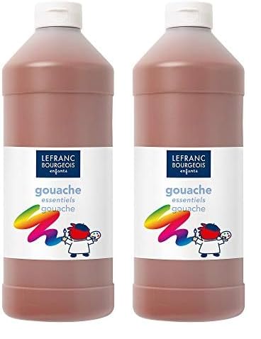 Lefranc Bourgeois Educación - Gouache témpera, 1L, Marrón (Paquete...
