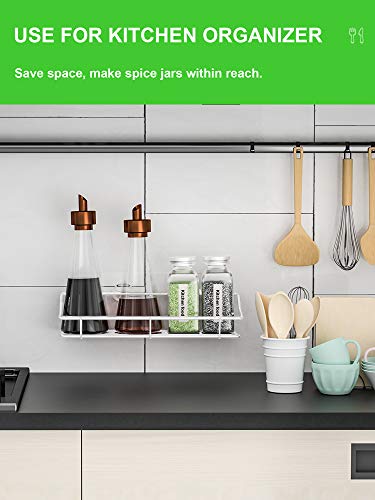 Smartake 2-Pack Shower Caddy, Adhesive Bathroom Shelf Wall Mounted, No Drilling Strong Shower Caddies Kitchen Racks - Stainless Steel Storage Organizers (9.9 Inches), White #TOP2