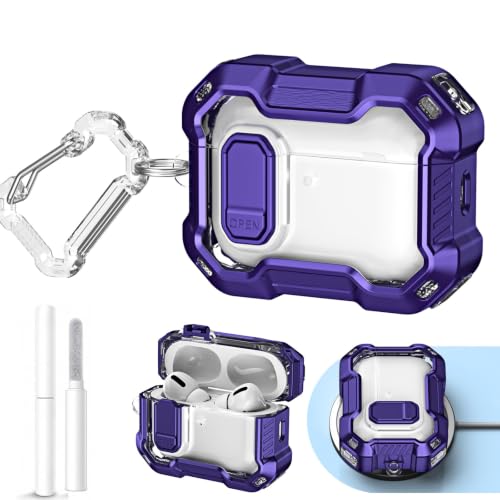 Étui AirPods Pro 3 (2025) violet en silicone rigide avec kit de nettoyage