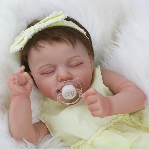 Realistische Reborn-Babypuppen – 50,8 cm schlafendes Baby, weich, gewichtet, lebensechte Babypuppe, Mädchen, Stoffkörper, beweglich, echtes Leben, Baby-Puppen, Geburtstagsgeschenk für Kinder ab 3 – Bild 3