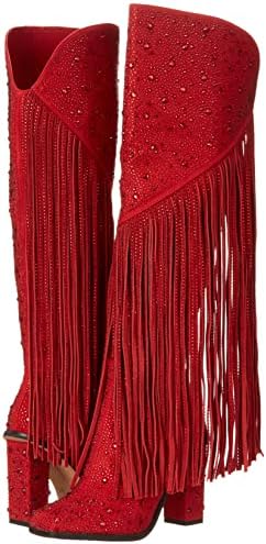 Jessica Simpson Women's Asire Fringe Knee Boot, Wicked Red, 9.5 | Image 6