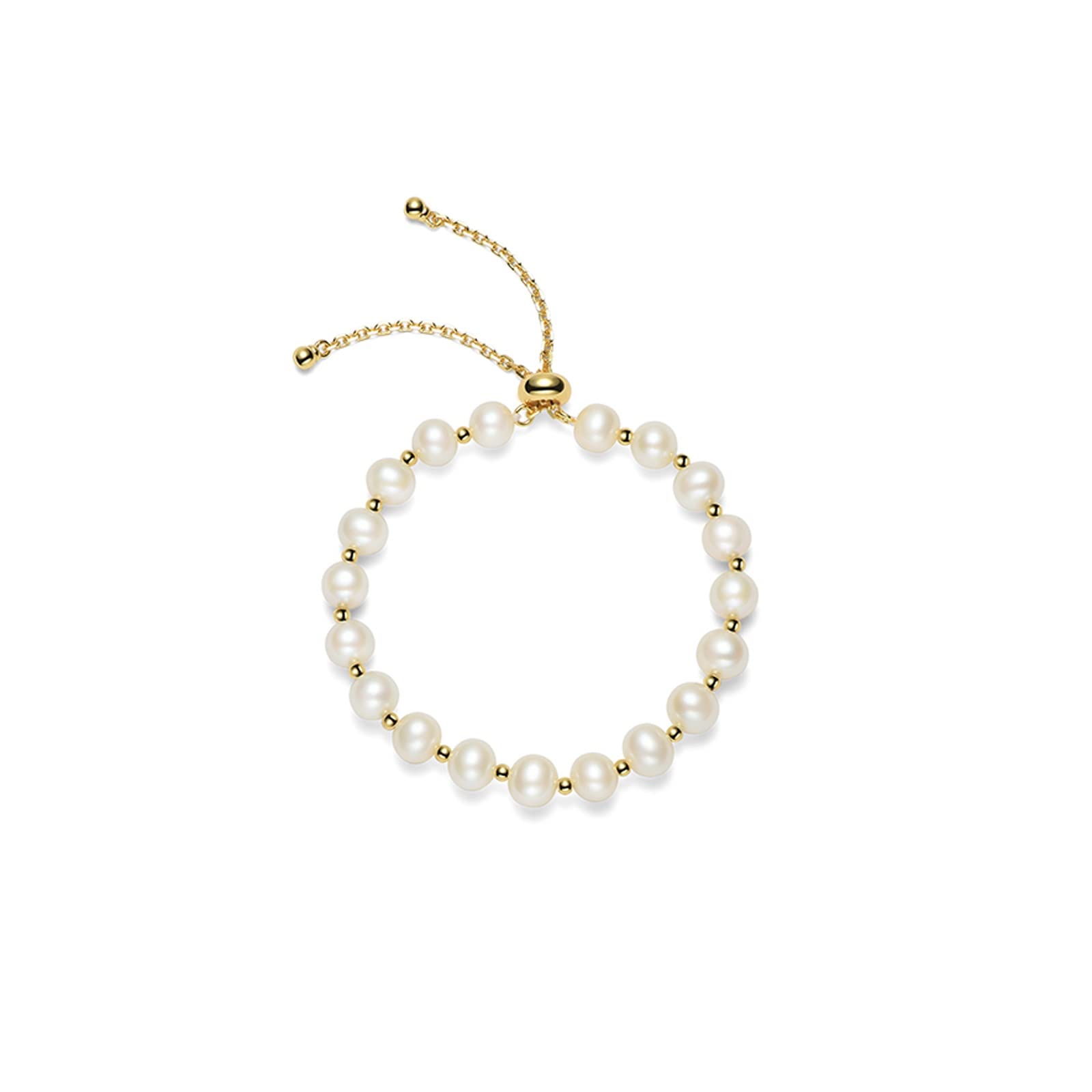 LNNSHX Pulsera para Mujer Pulsera de Perlas Pulsera de Perlas de Agua Dulce de Plata 925 6-7 mm Cerca Redonda pequeña joyería de Regalo de Año Nuevo Fresco para Novia Padres Pulsera joyería
