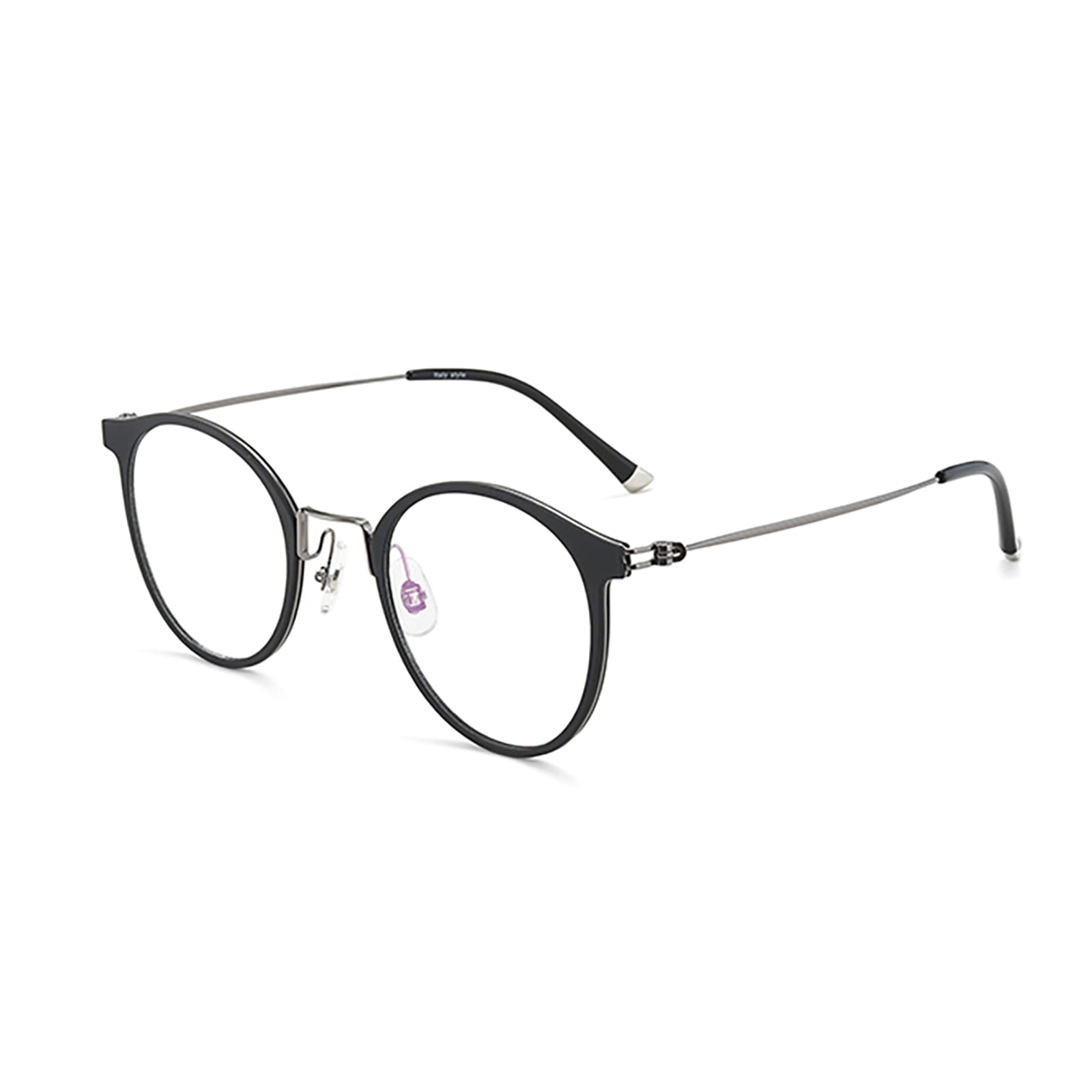 Occhiali Da Lettura Con Blocco Della Luce Blu, Piccoli Occhiali Da Lettura Rotondi Dal Design Retrò Ultraleggeri Anti-fatica, Ottimi Per La Lettura Di Acquisti Di Lavoro(Size:+1.00,Color:Nero)