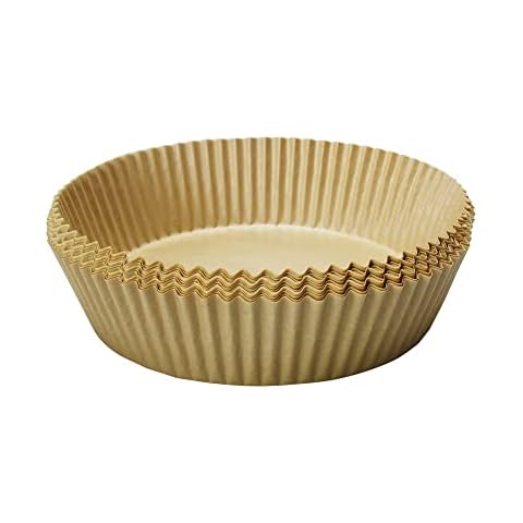 Disposable Non-Stick Air Fryer Parchment Paper Liner 50Pcs, Round Oil-Proof Water-Proof Parchment Paper for Air Fryer Microwave & Oven (Brown) Cover