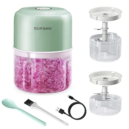 RUPOHU Wireless Electric Mini Food Choppers, Green Powerful Electric Garlic Chopper，Small Food...