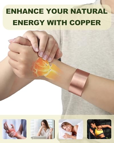 MagEnergy Copper Bracelets for Women, 100% Pure Handmade Copper Cuff Bracelets, Uncoated Solid Raw Bangles Bracelet, Adjustable4