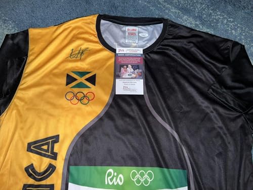 Usain Bolt Signed Puma Rio Olympics Jersey Medal 8x Jamaica JSA Auth 3 - Autographed Olympic Jerseys