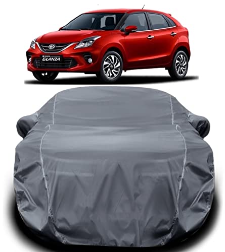 Image of Toyota Glanza Car Cover Waterproof with Triple Stitched Fully Elastic Ultra Surface Body Protection (Grey Look)