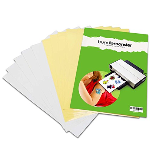 Bundle Monster Cool 5pc DIY Printable Customized Temporary Tattoo Clear Transfer Sheets