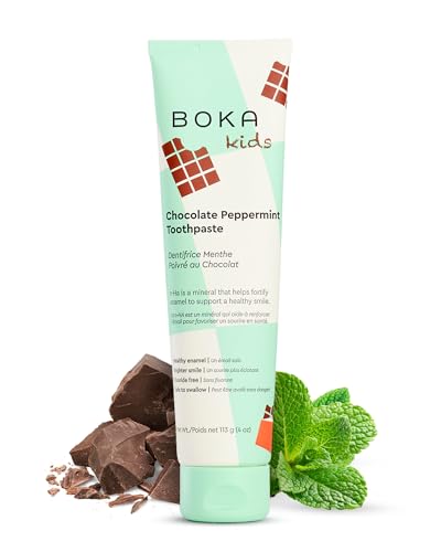 Image of Boka Fluoride Free Toothpaste Nano Hydroxyapatite, Helps Remineralize, Appropriate for Sensitive Teeth, Whitening - for Adult, Kids Oral Care - Chocolate Mint Flavor, 4oz 1Pk - US Manufactured