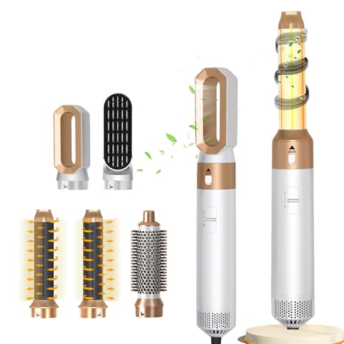 MidingChai Cepillo Secador de Pelo, Cepillo Secador de Pelo 5 en 1,Tecnología Ion Set Cepillo de Aire Caliente,Desmontable Air Styler kit,para Seca, Alisa, Volumen