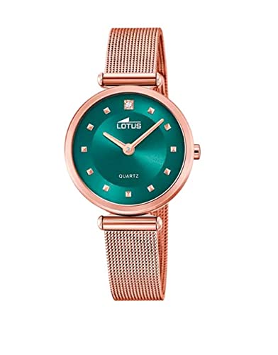 Montre Femme Lotus en acier doré, l'élégance du quartz et du verre minéral résistant