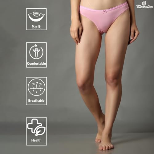 Image of Wearslim Premium Women Soft and Comfortable Women's Cotton Bikini No Show Panty | Ladies Invisible Breathable Briefs Soft Stretch Hipster Underwear