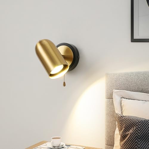 Apliques de pared LED giratorios 90°+350° con interruptor de cadena para lectura