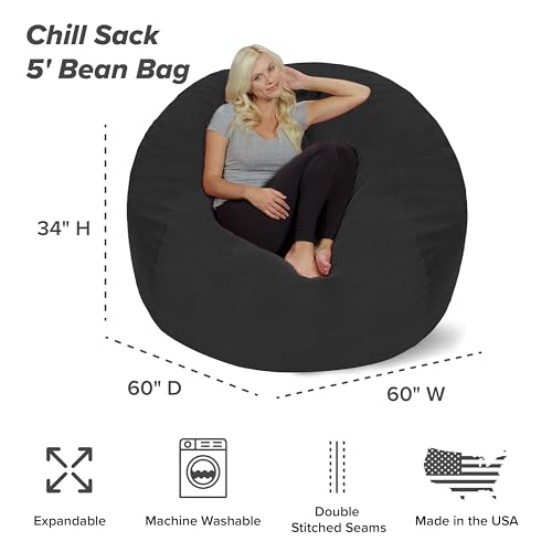 image for Chill Sack Bean Bag Chair: Giant 5' Memory Foam Furniture Bean Bag - B