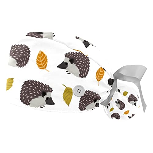 Casquettes de travail respirantes JDEZ lot de 2 chapeaux bouffants anti-transpiration à motifs