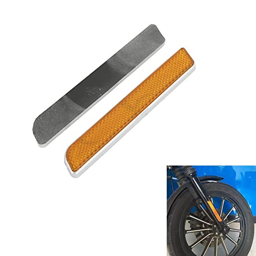 2 Riflettori Per Forcella Moto - Amber Slider Legs Per Dyna, Softail, Sportster 883/1200 Fatboy - Foto 6