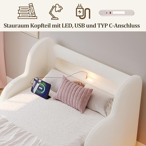 Cama infantil de 90 x 200 cm con barandilla para evitar caídas 7