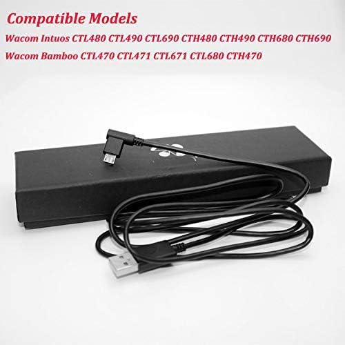 Micro USB Cable For Wacom Intuos Tablet - 5.5FT Right Angle Charging & Data Transfer