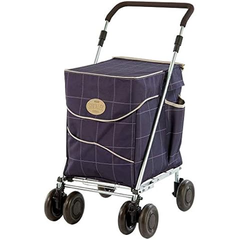 Sholley 4 Wheel Push Shopping Trolley, Mulberry Cover