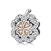 Annmors Charms Four Leaf Clover Apple de Argent Sterling 925 Femmes Perles Charme Fille Pendentif Breloque Compatible pour Européen Bracelets & Collier