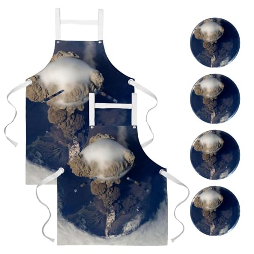 Tablier de cuisine lot de 2 style volcanique pour le service en bistrot et bar