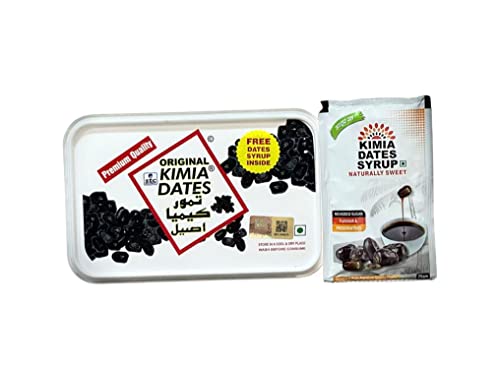 Image of Kimia Dates Original Mazafati Dates - Pack of 5 x 400gm each | Juicy & Delicious Khajoor | Perfect for Snacking (Plastic Box)