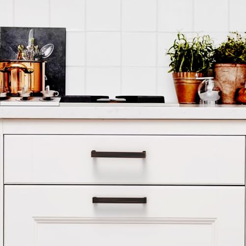 Image of 10 Pack 3 Inch(76mm) Oil Rubbed Bronze Cabinet Pulls, Zinc Cabinet Hardware Drawer Pulls for Cupboard Wardrobe