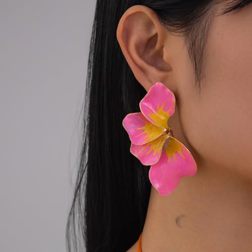 Irregular Petal Earrings for Women Geometric Petal Earring Stainless Steel Unique Statement Flower Earrings Abstract Textured Earring Minimalist Statement Jewelry2