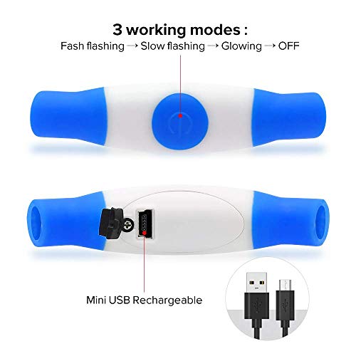 Bseen Light Up Dog Collars - Rechargeable Led Dog Collar For Small To Large Dogs, Tpu Cuttable Glowing Pet Collar For Camping (Blue) #TOP3