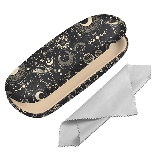 Image of Eyeglasses Case Hard Shell Protective Case for Glasses Eyeglass Box with Cleaning Cloth for Girls Women Cute Aesthetic
